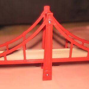 Thomas Wooden Railway Train Engine Track Red Suspension Bridge